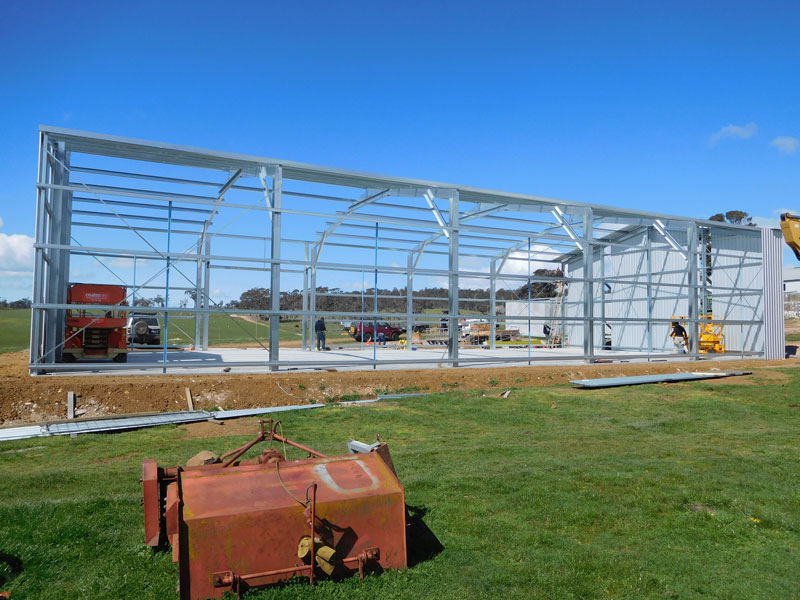 Steel workshop shed in Burnie, Tasmania